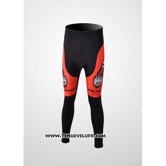 2010 Maillot Ciclismo Rock Racing Rouge et Bleu Clair Manches Longues et Cuissard